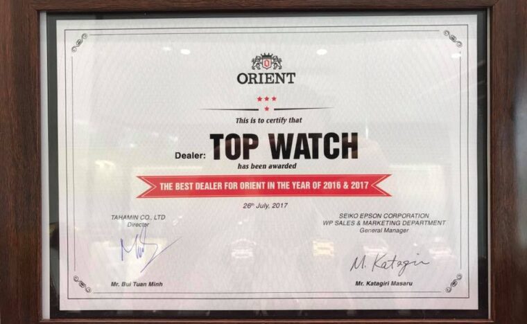 TopWatch – the best dealer for Orient in the year of 2016 & 2017