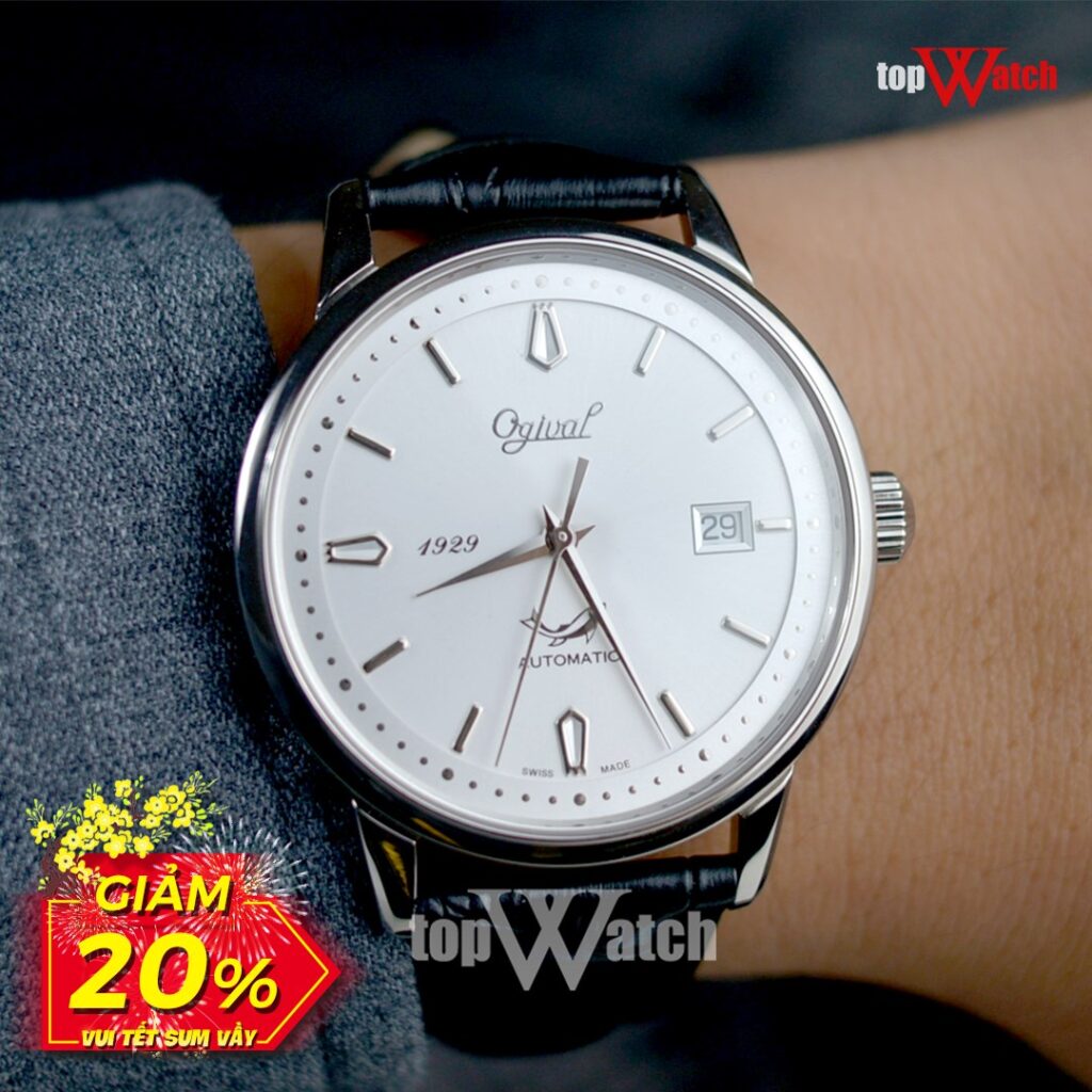 Đồng hồ đeo tay chính hãng Ogival OG1929-24AGS-GL T - Giá niêm yết 15.550.000 VNĐ => Giá khuyến mãi 12.440.000 VNĐ