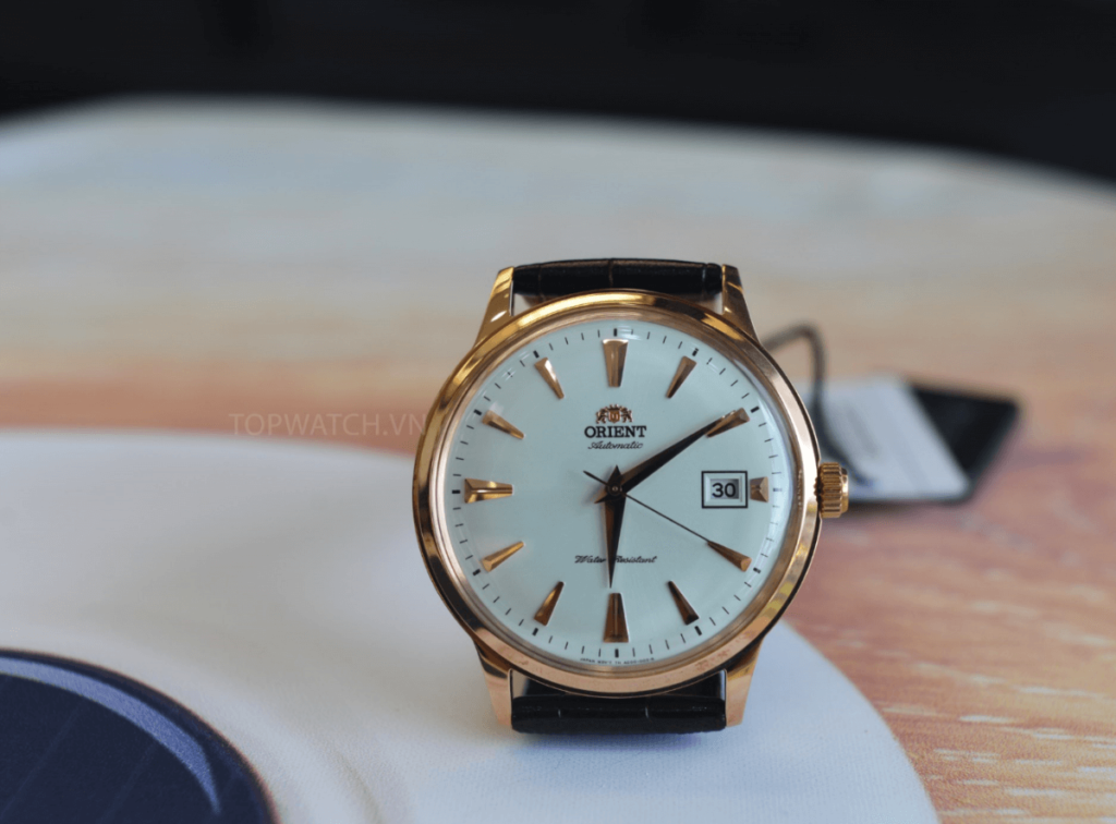 Đồng hồ đeo tay chính hãng Orient Bambino I FAC00002W0 mạ vàng hồng cực đẹp