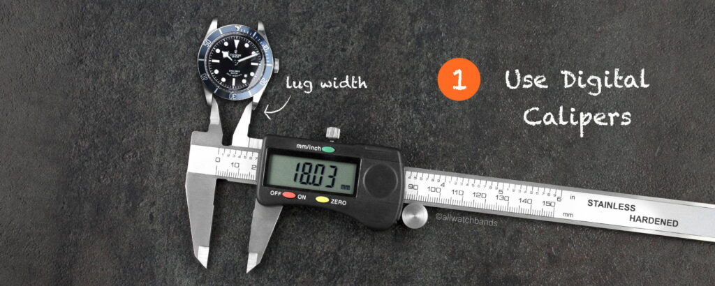 Sử dụng thước đo Digital Calipers để đo size dây da đồng hồ