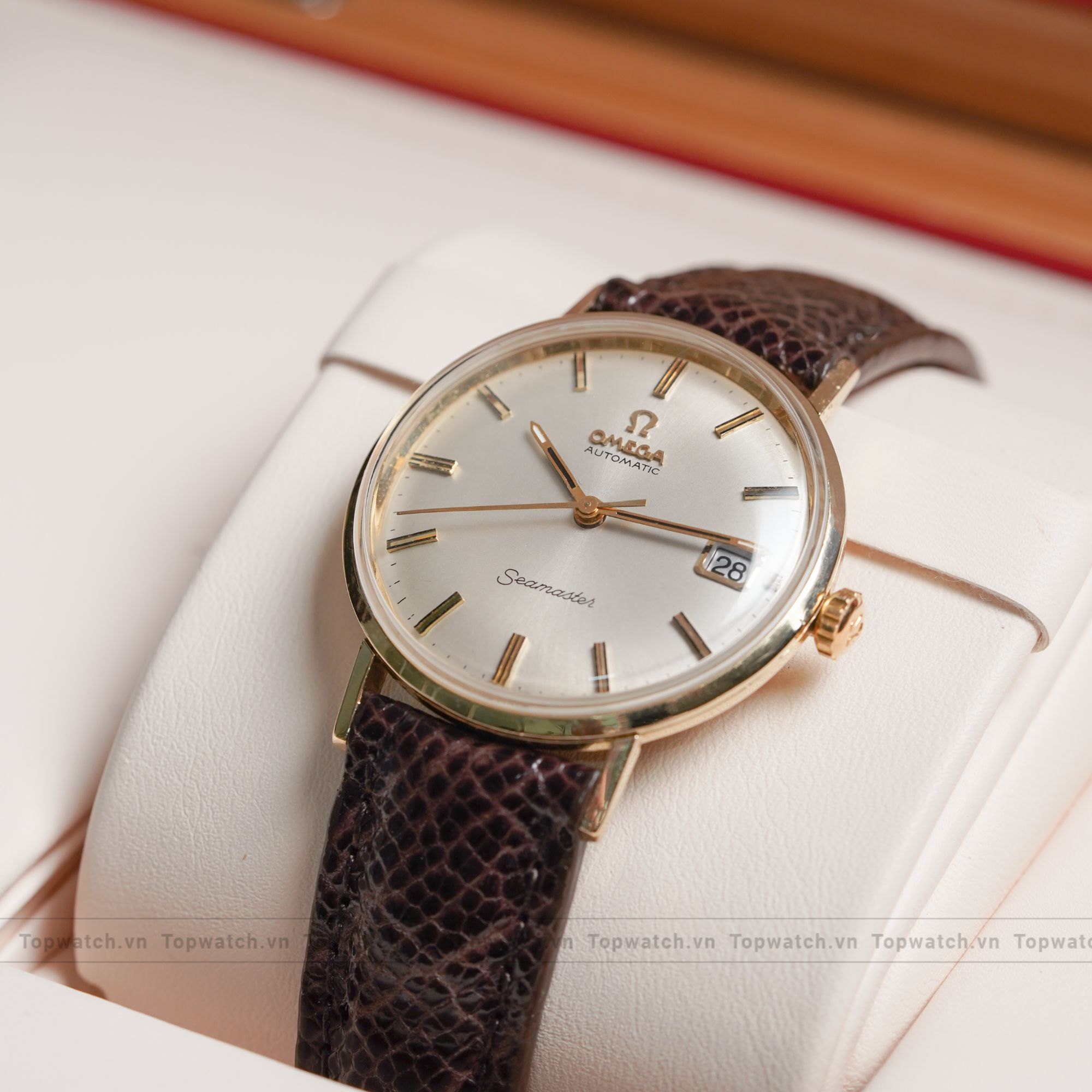 dong ho omega seamaster vintage vang khoi 14k