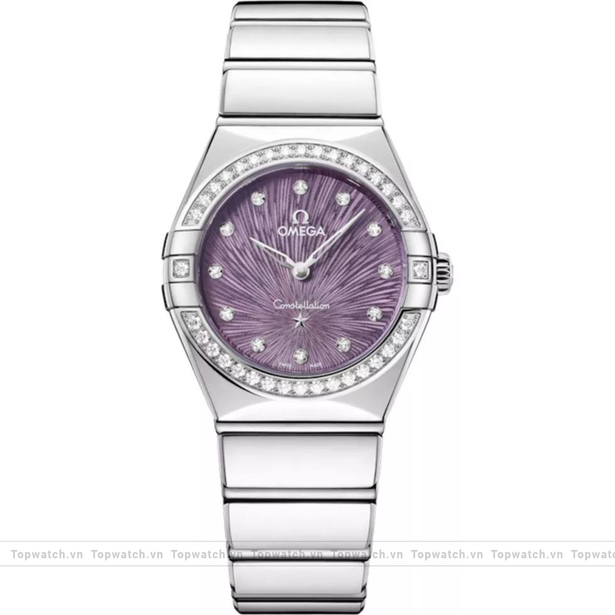 Omega Constellation Silver-Tone Diamonds Watch 28mm