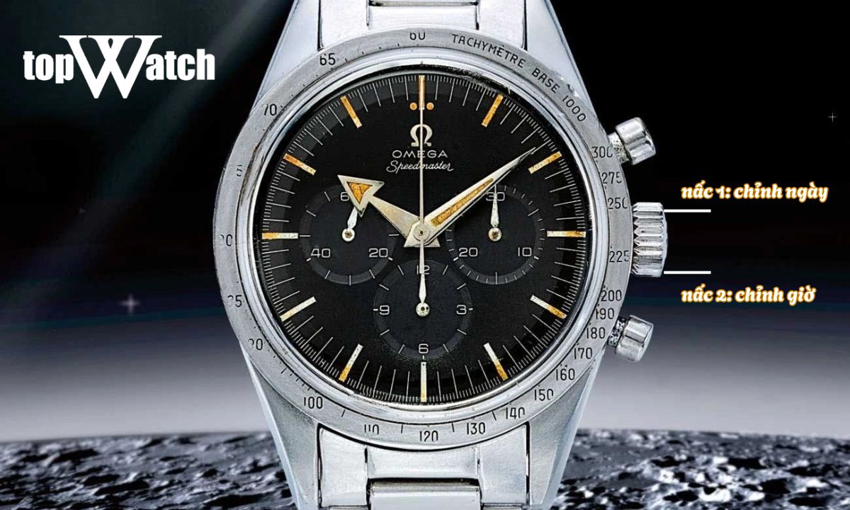 cách chỉnh ngày và giờ đồng hồ chronograph