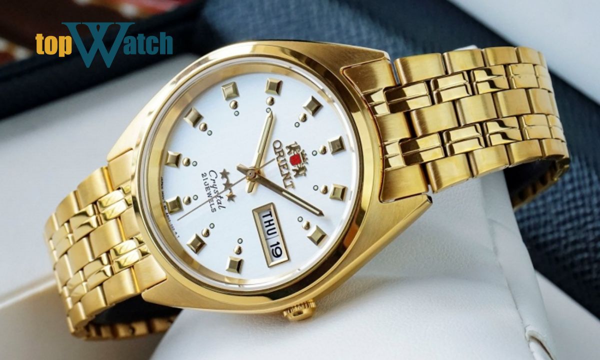 đồng hồ orient crystal mạ vàng