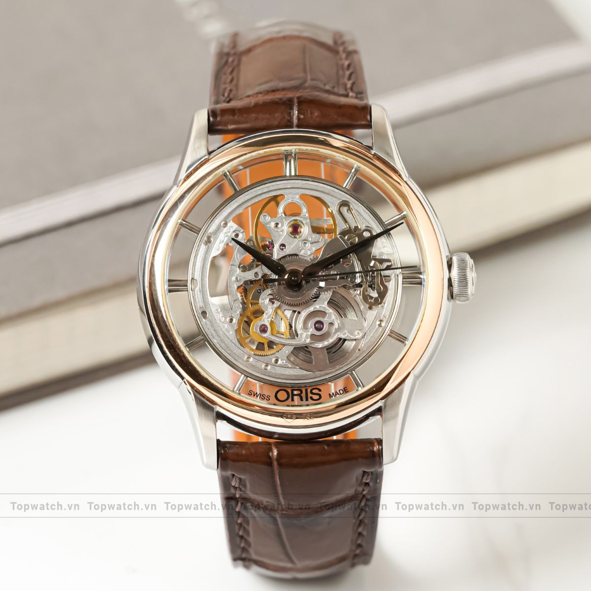 dong ho oris artelier skeleton 73476846351ls