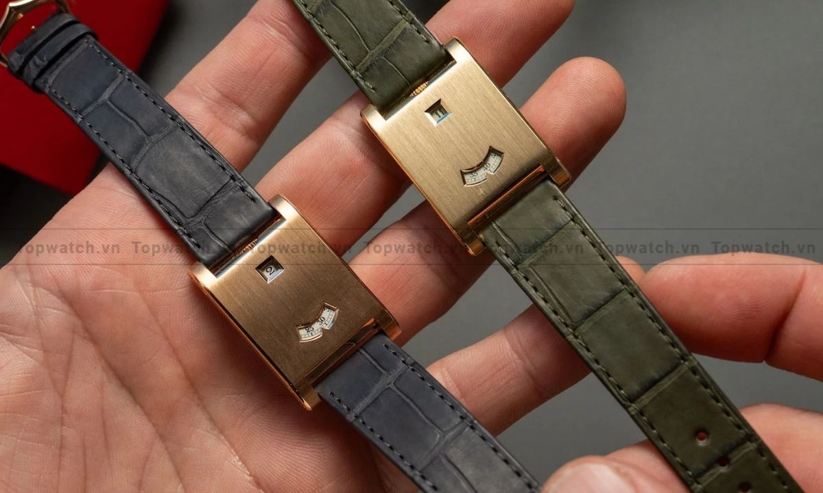 Đồng hồ nam mặt vuông - Cartier Privé Tank à Guichets