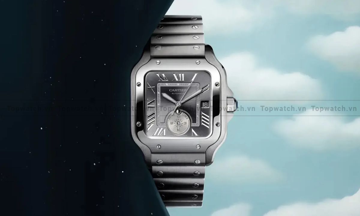 Đồng hồ nam mặt vuông - Cartier Santos-Dumont Dual Time 