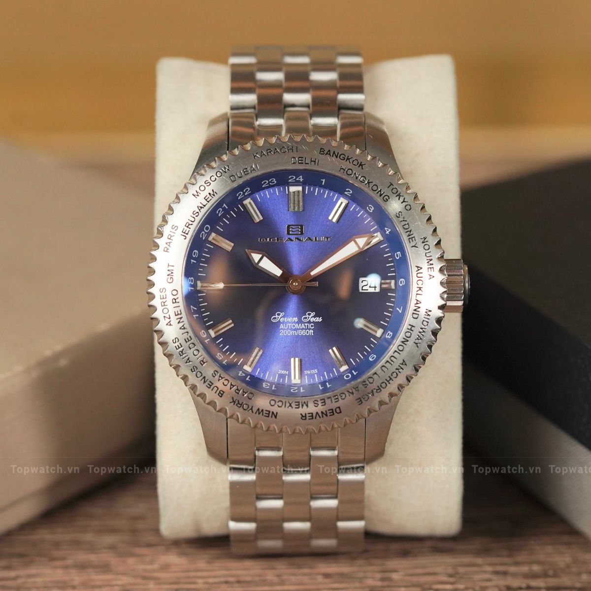 Đồng hồ OCEANAUT SWISS MADE SEVEN SEAS WORLD TIMER ETA 2824-2 AUTO 25 JEWELS RARE DIVER Đồng hồ OCEANAUT SWISS MADE SEVEN SEAS WORLD TIMER ETA 2824-2 AUTO 25 JEWELS RARE DIVER