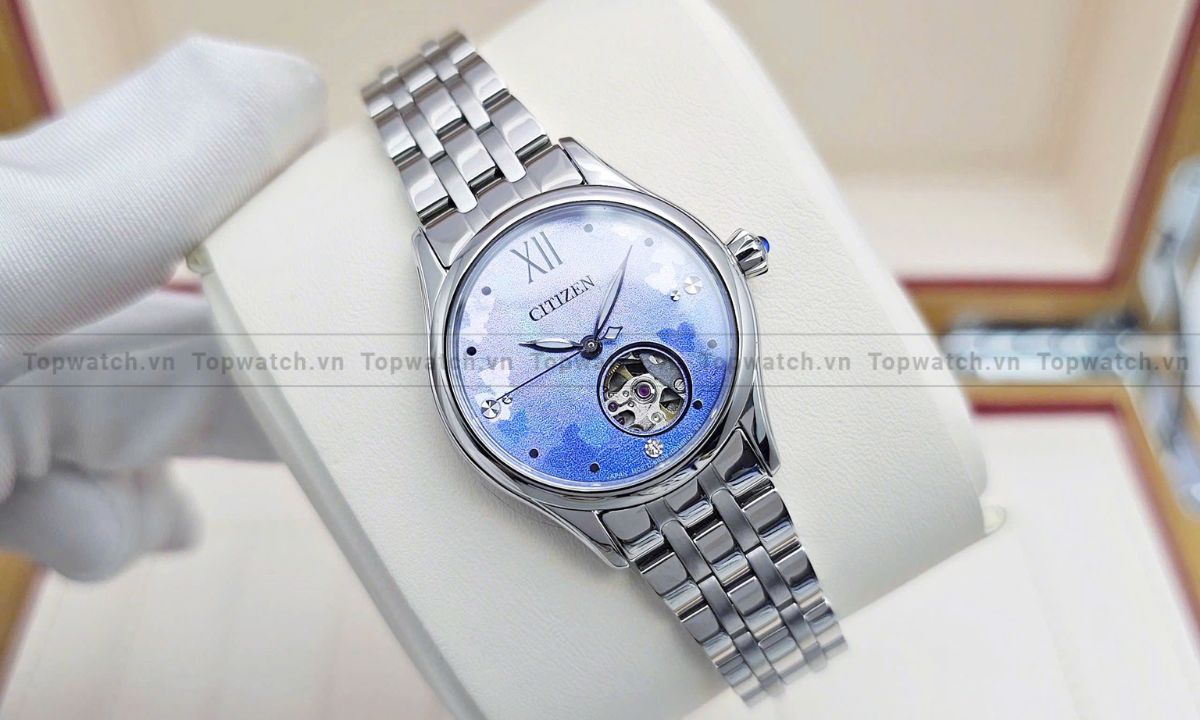 Đồng hồ nữ Nhật Bản Citizen Luna Mechanical PR1040-88N 