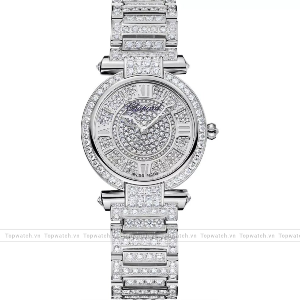Chopard Imperiale 384280-1002 18k White Diamonds Watch 28mm