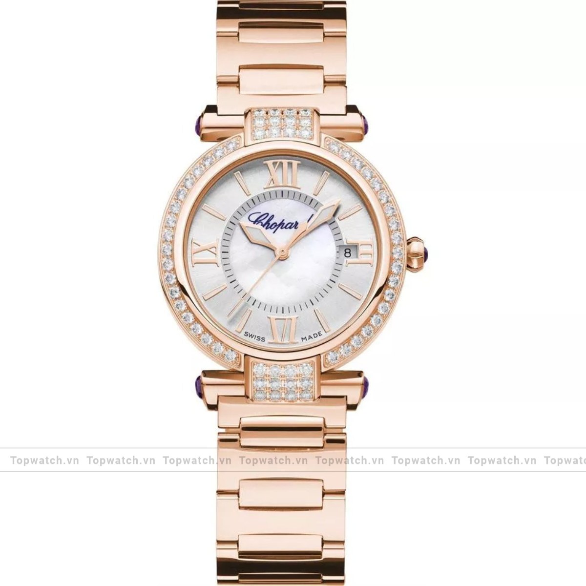 Chopard Imperiale 384319-5004 18k Amethysts Diamonds Watch 29mm