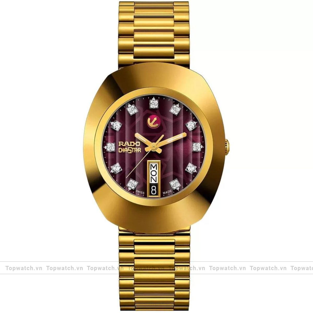 Rado DiaStar R12413573 Original Automatic Gold Diamond Watch 35mm