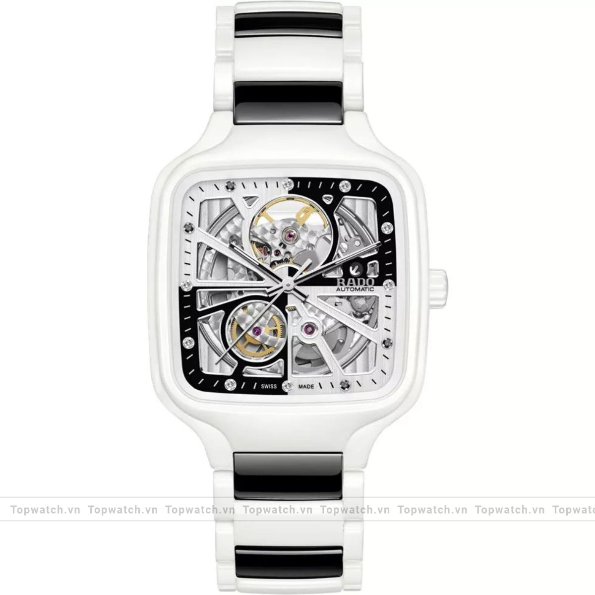 Rado True Square R27073752 Open Heart Diamonds Limited Edition Watch 38mm Rado True Square R27073752 Open Heart Diamonds Limited Edition Watch 38mm
