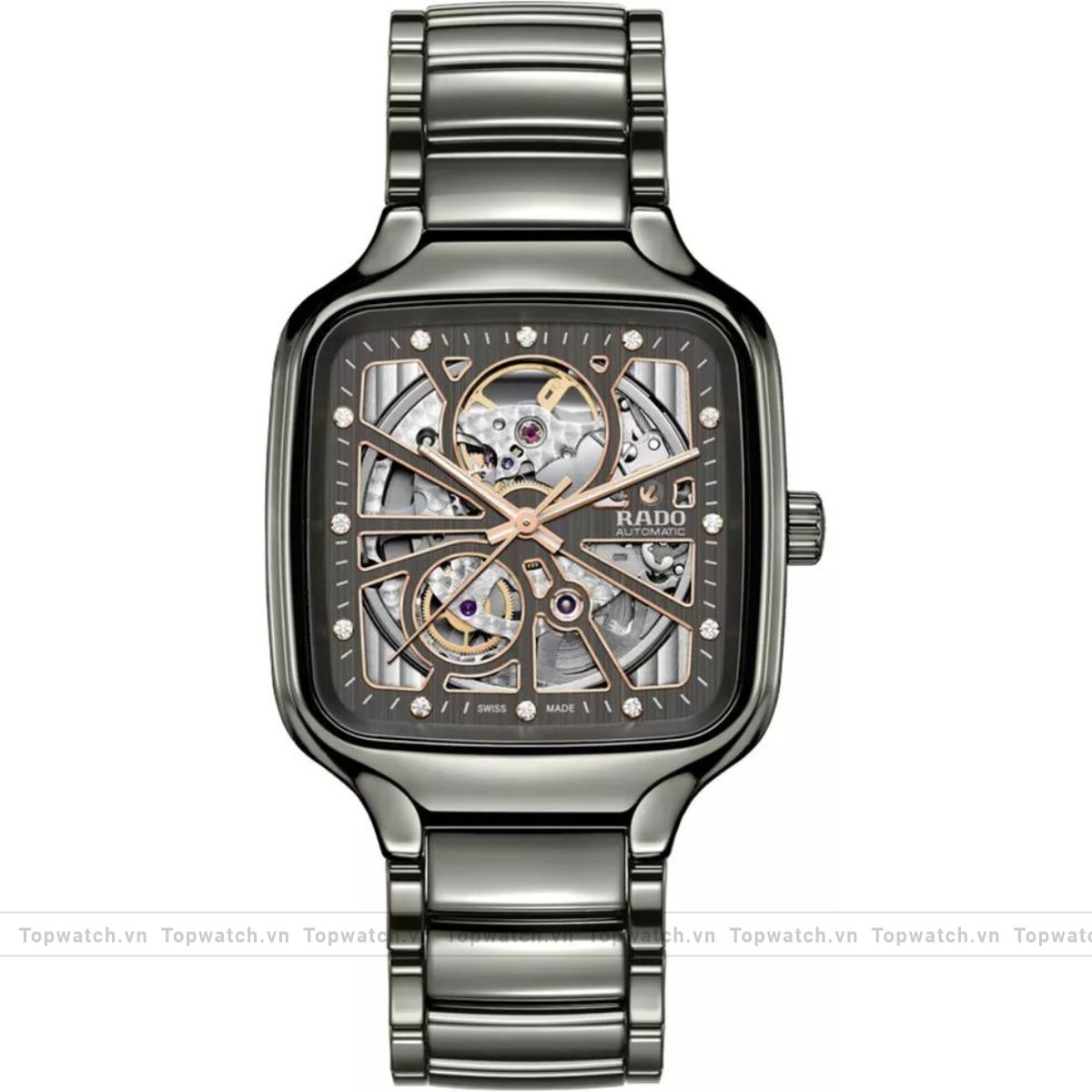 Rado True Square R27083712 Automatic Open Heart Watch 38mm Rado True Square R27083712 Automatic Open Heart Watch 38mm