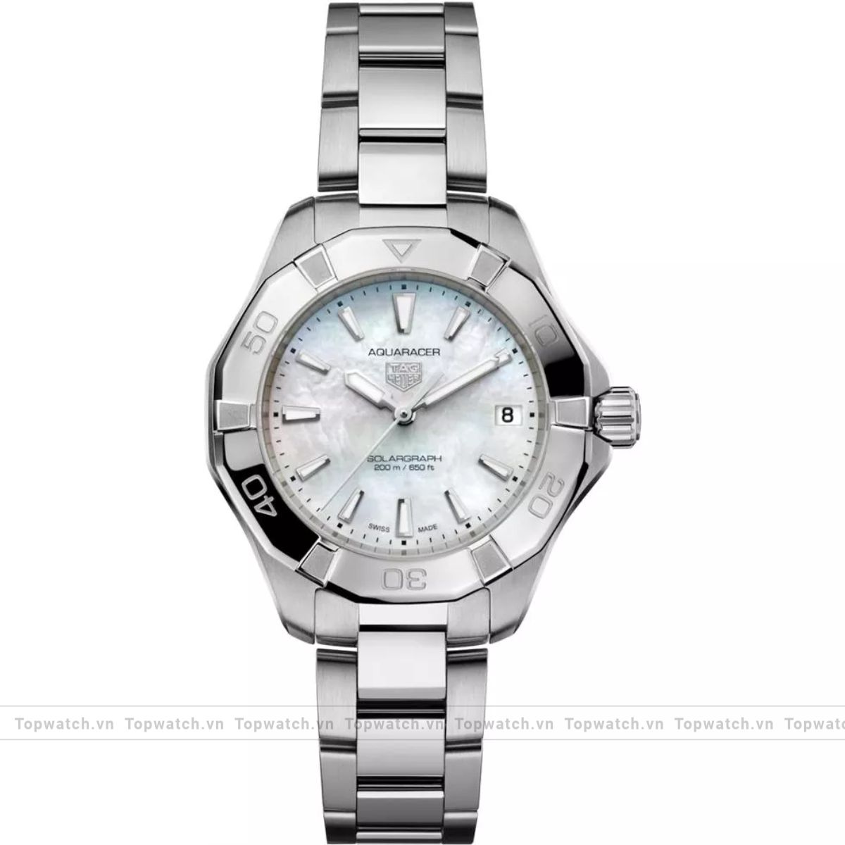 TAG Heuer WBP1312.BA0005 Aquaracer Silver Solar Watch 34mm TAG Heuer WBP1312.BA0005 Aquaracer Silver Solar Watch 34mm