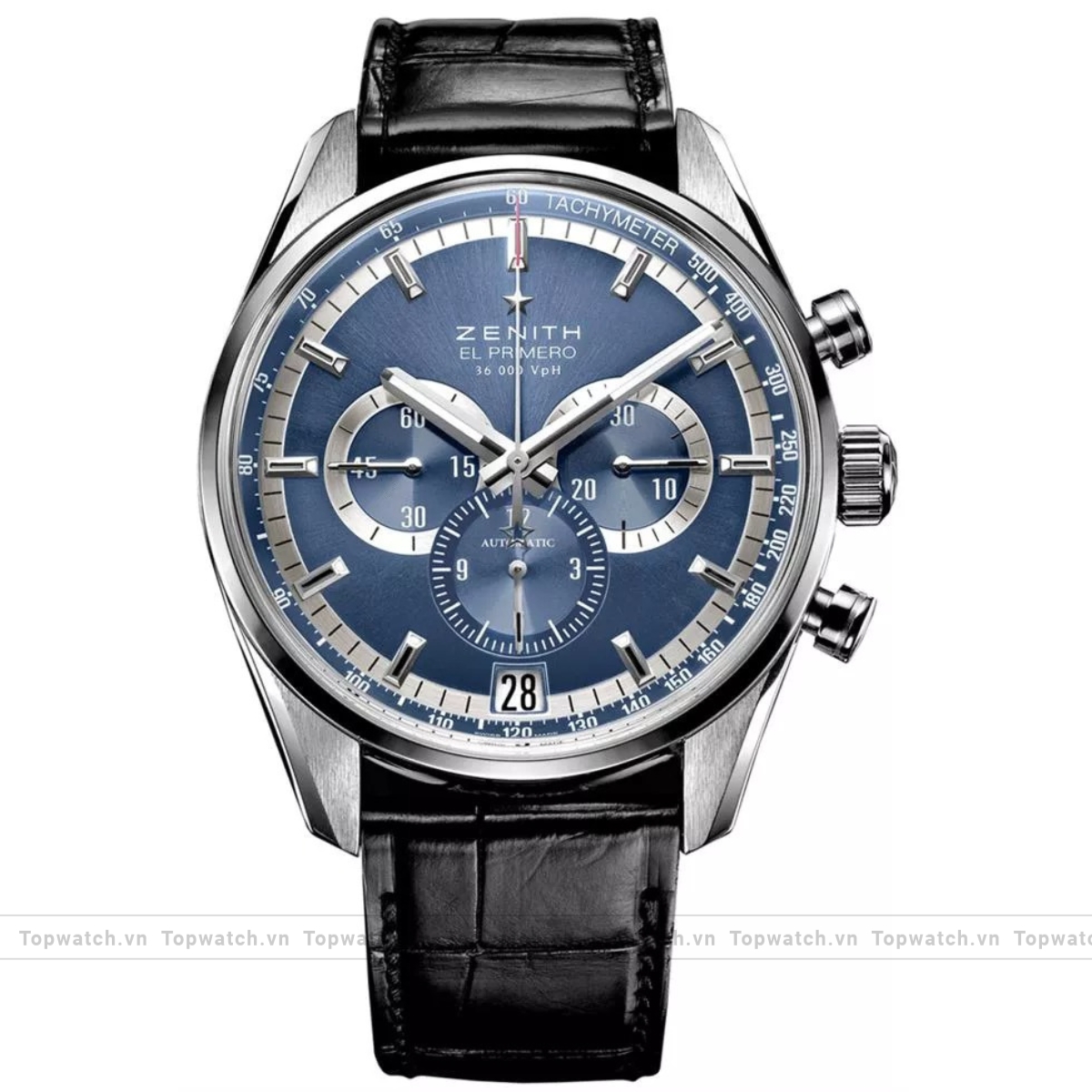 Zenith El Primero 03.2041.400/51.C496 Mens Stainless Steel Leather Watch 42mm