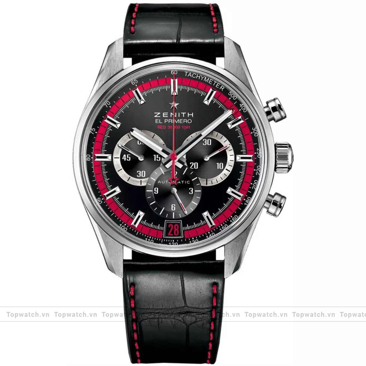 Zenith El Primero 03.2043.400/25.C703 Mens Stainless Steel Leather Watch 42mm