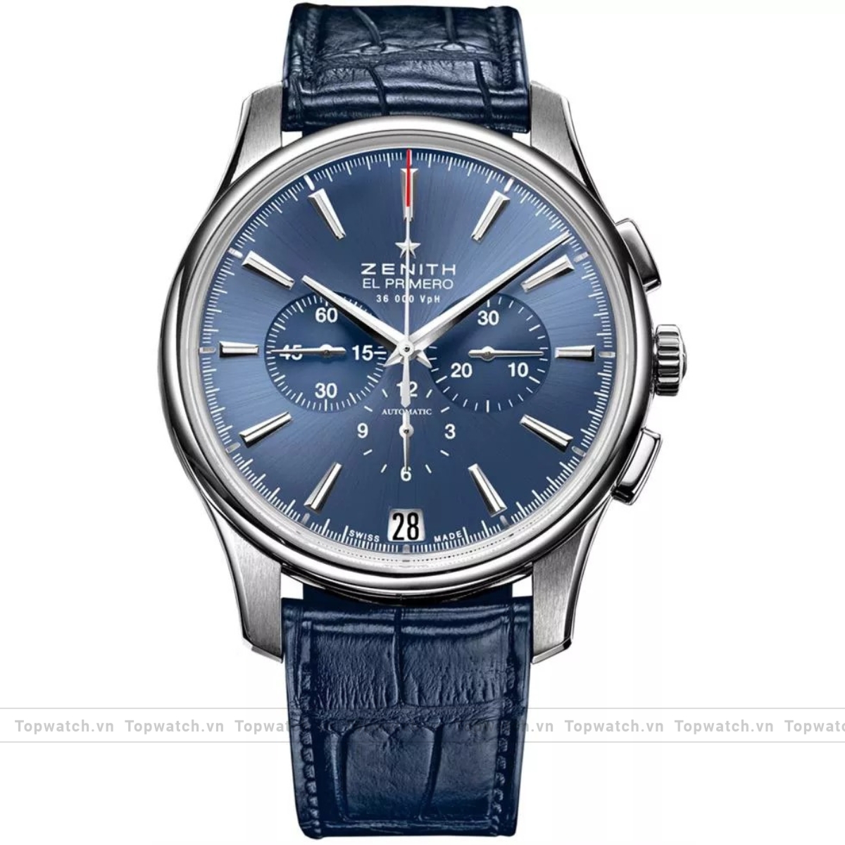 Zenith El Primero 03.2116.400/51.C700 Mens Stainless Steel Leather Watch  42mm