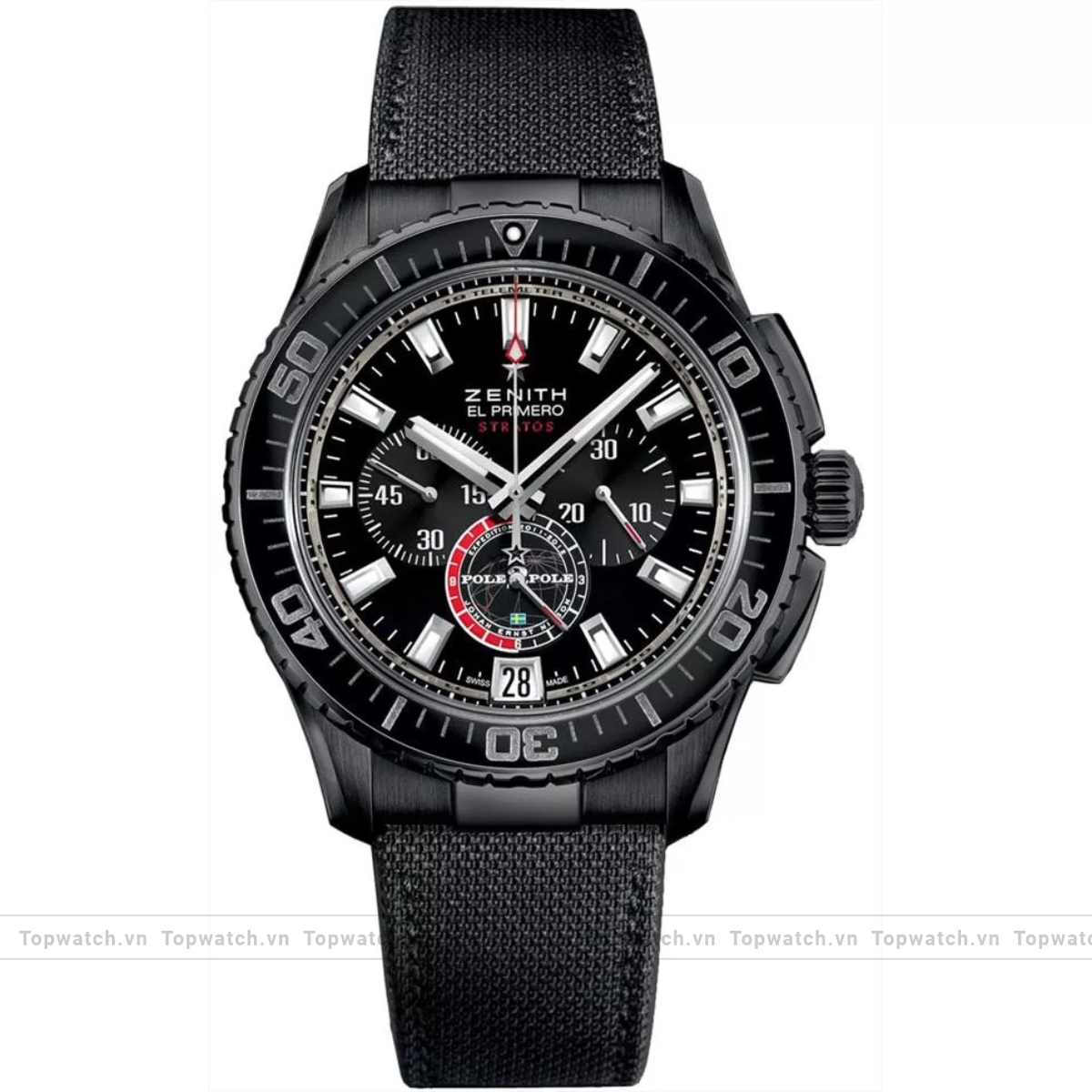 Zenith El Primero 24.2062.405/27.C707 Mens Fabric Black Sapphire Watch 45.5mm