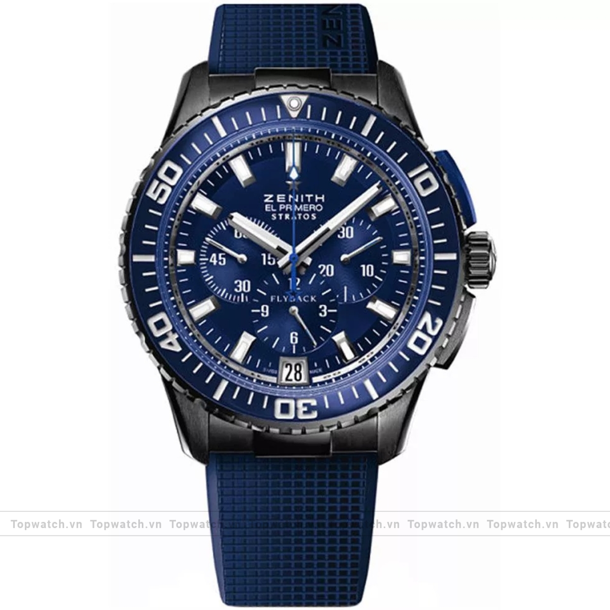 Zenith El Primero 24.2066.405/57.R514 Mens Rubber Blue Sapphire Watch 45.5mm Zenith El Primero 24.2066.405/57.R514 Mens Rubber Blue Sapphire Watch 45.5mm