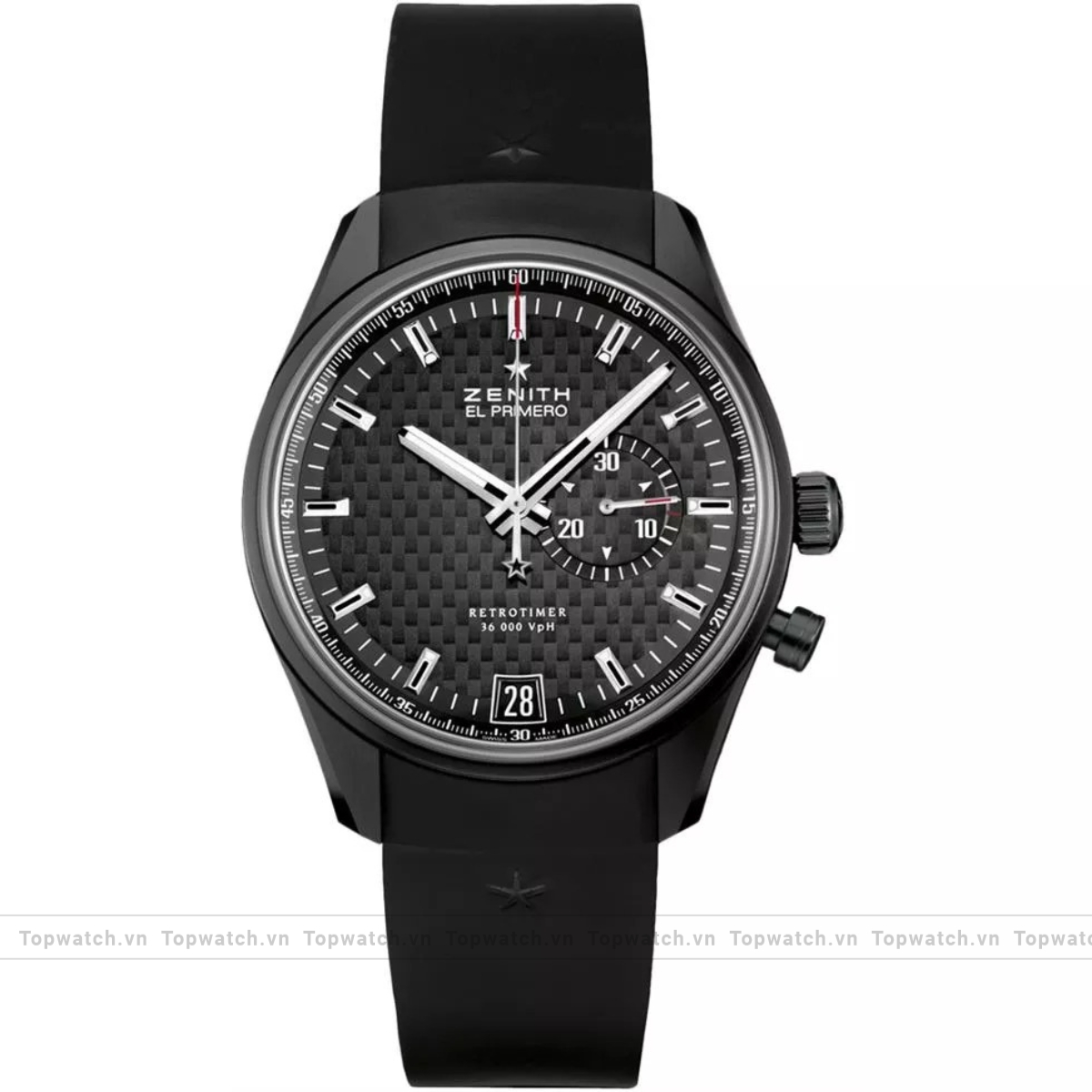 Zenith El Primero 75.2030.4055/21.R580 Mens Chronograph Rubber Black Watch 42mm