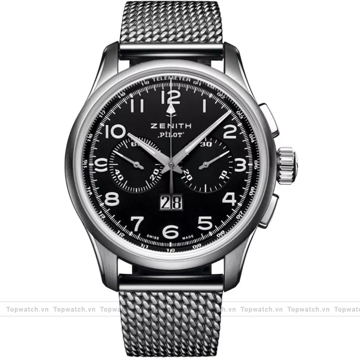 Zenith Pilot 03.2410.4010/21.M2410 Mens Stainless Steel Sapphire Watch 42mm