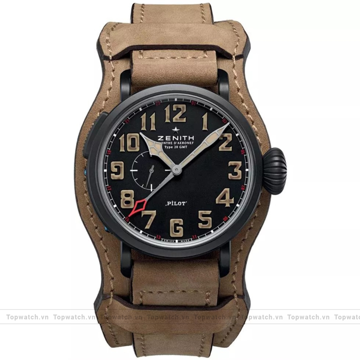 Zenith Pilot 96.2431.693/21.C738 Mens Leather Sapphire Brown 48mm
