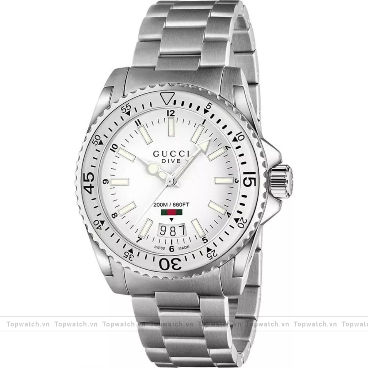 Gucci Dive YA136302 White Men’s Watch 40mm