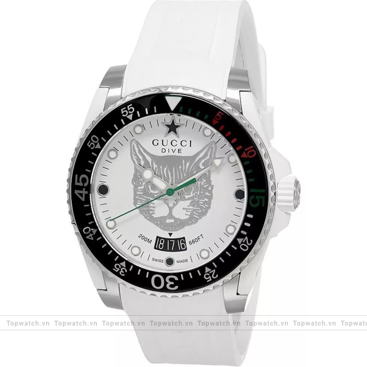 Gucci Dive YA136329 White Dial White Watch 40mm