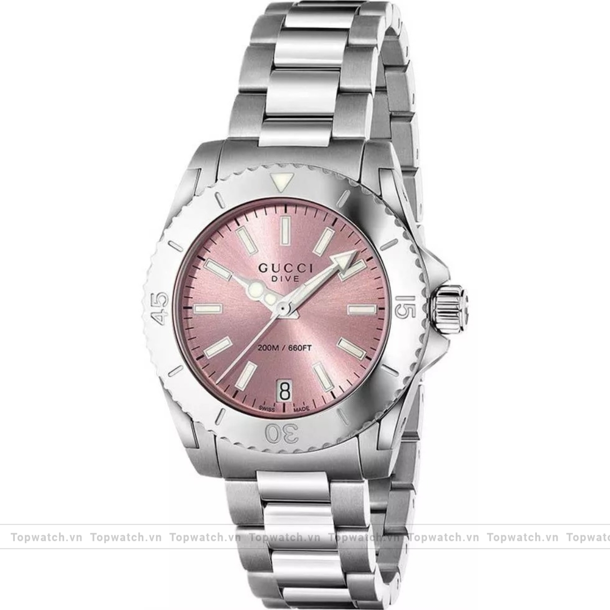 Gucci Dive YA136401 Medium Pink Dial Watch 32mm