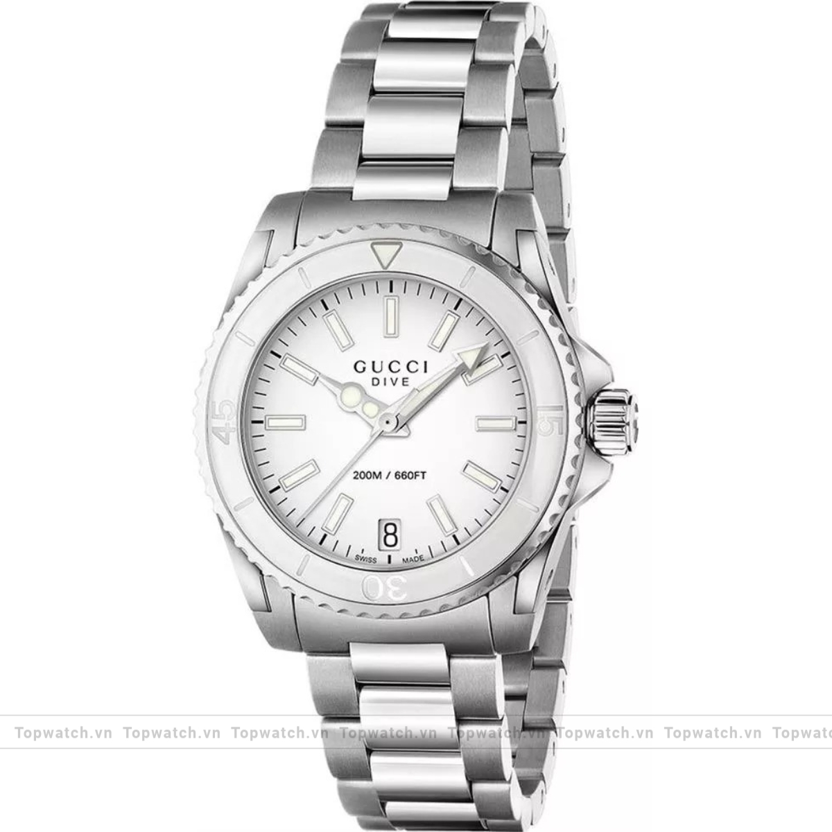 Gucci Dive YA136402 Medium White Watch 32mm