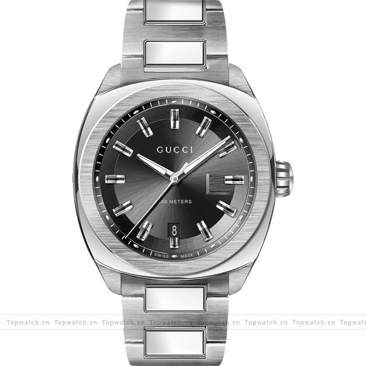 GUCCI GG2570 YA142201 Xl Black Sun Brushed Watch 44mm