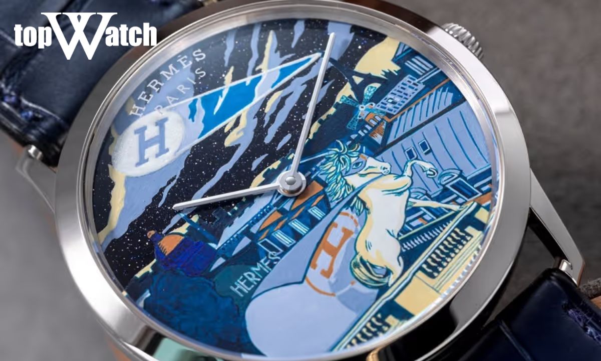 Kỹ thuật Enamel trên đồng hồ Hermès Heure H Automatic 040519WW00