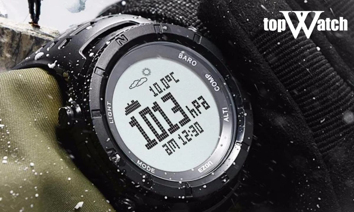 Đồng hồ đeo tay hiện đại tích hợp barometer để đo áp suất khí quyển
