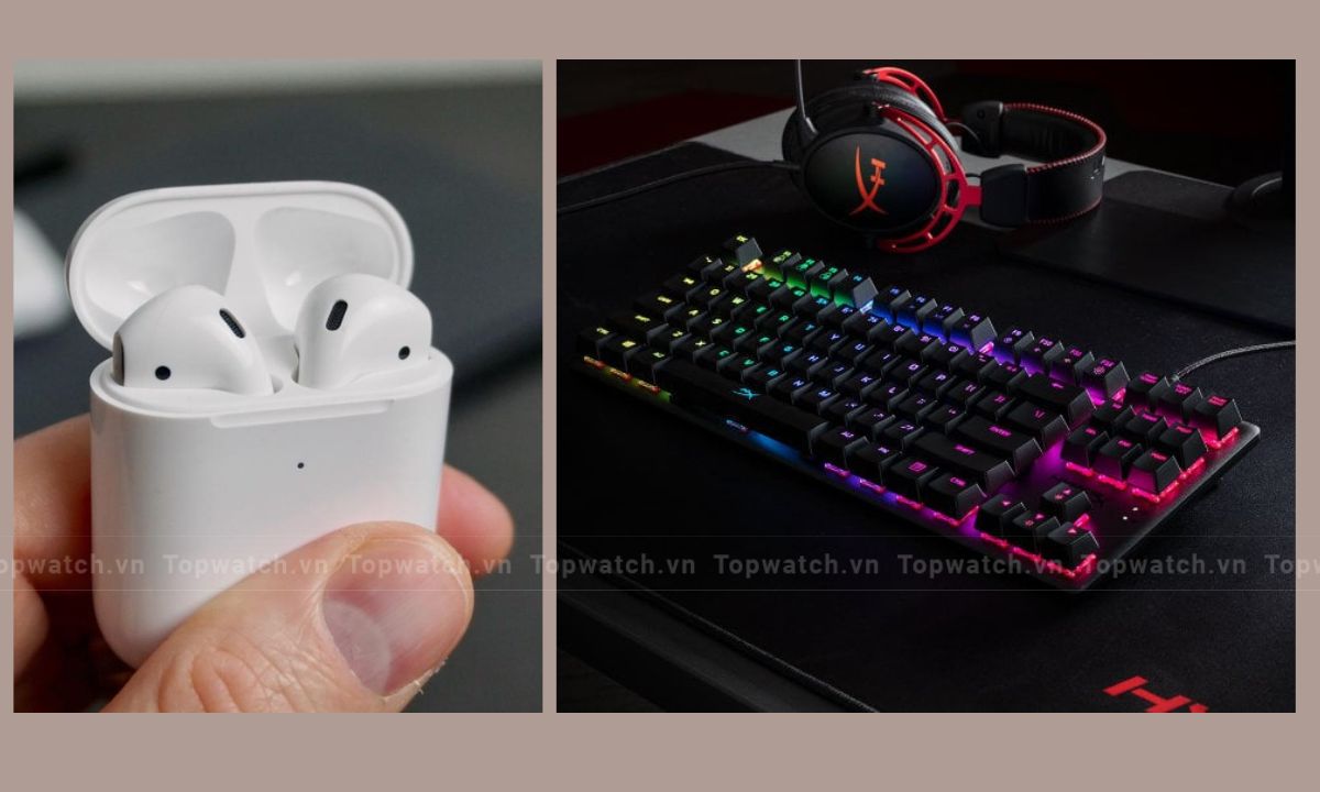 Tai nghe không dây và bàn phím gaming