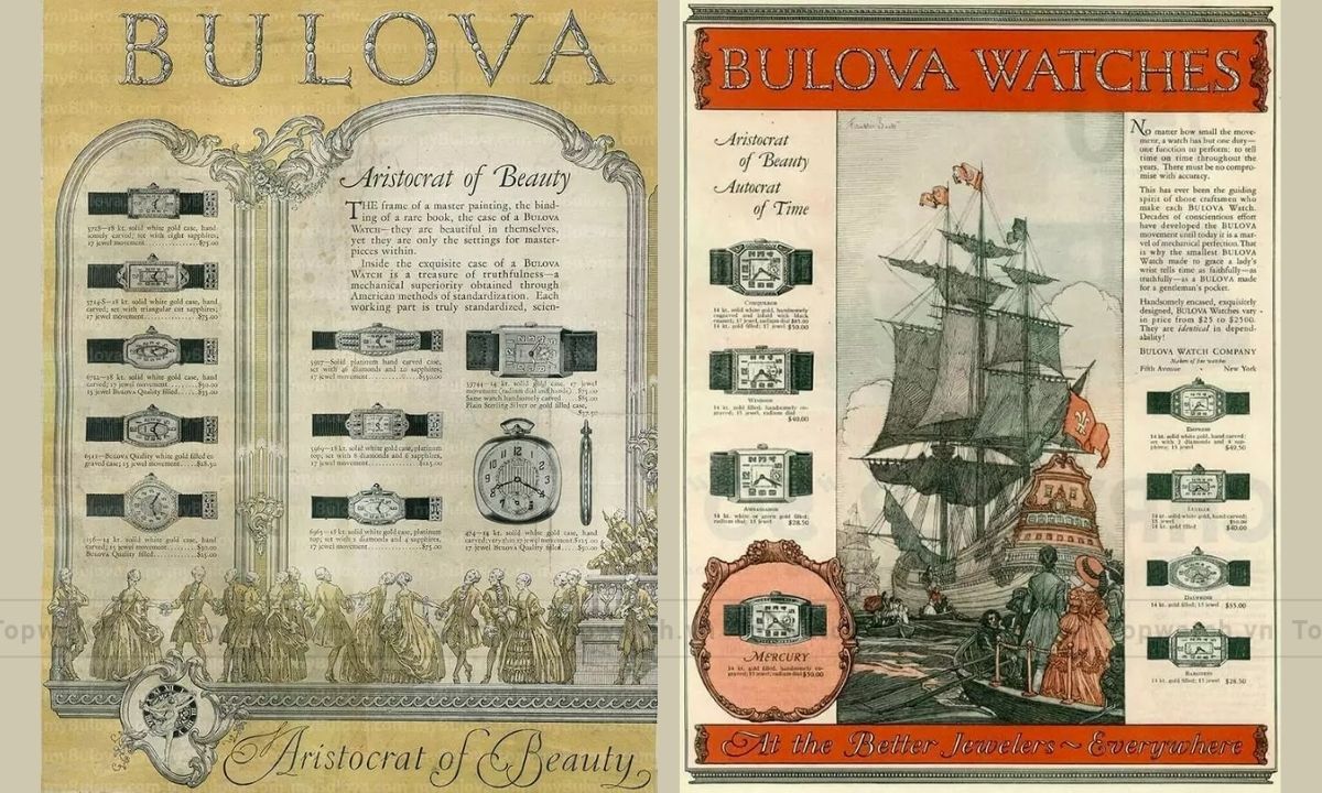 Một trong những quảng cáo đầu tiên được biết đến của Bulova, xuất hiện vào cuối thế kỷ 19