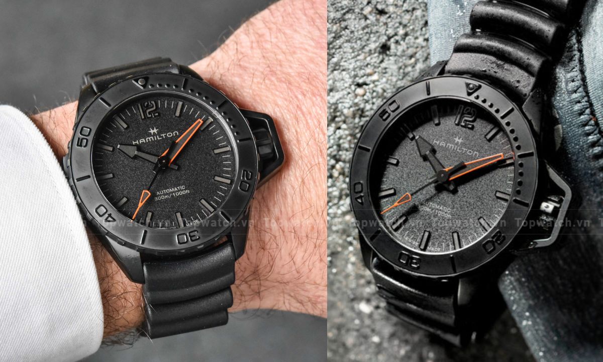 Đồng hồ Hamilton của nước nào? Có đáng mua không? Hamilton Khaki Navy Frogman Automatic 46mm Black PVD bền bỉ cùng mức chống nước 300m