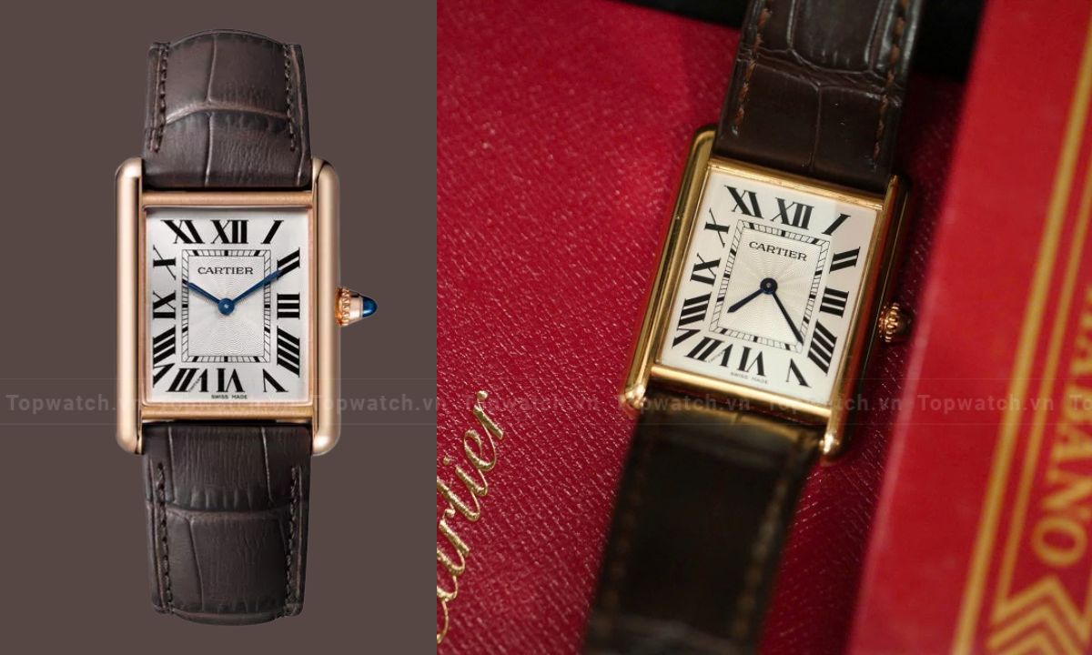 10 đồng hồ Cartier mặt vuông bán chạy nhất thị trường Đồng hồ Cartier Tank Louis Cartier WGTA0011