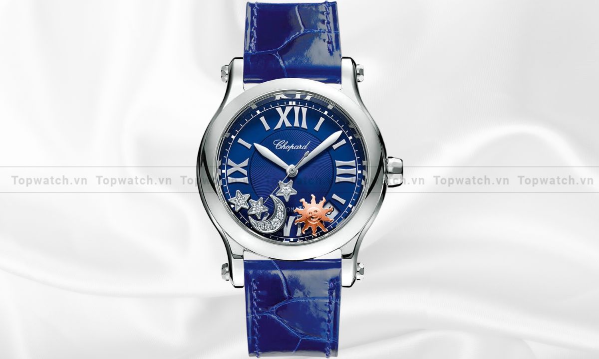 5 tuyệt tác đồng hồ Chopard nữ đính đá biểu tượng dành cho phái đẹp Đồng hồ Chopard Happy Sport Medium 278559-3011