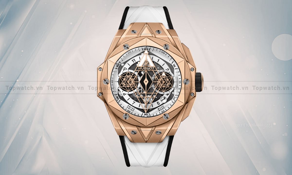10 mẫu đồng hồ hublot lộ cơ ấn tượng, độc đáo và thu hút nhất Đồng hồ Hublot Big Bang Sang Bleu II King Gold 418.OX.2001.RX.MXM20