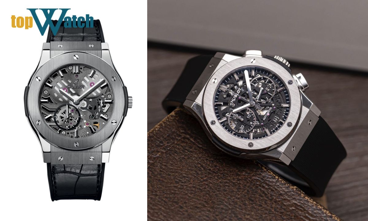 10 mẫu đồng hồ hublot lộ cơ ấn tượng, độc đáo và thu hút nhất Đồng hồ Hublot Classic Fusion Skeleton Titanium 545.NX.0170.LR