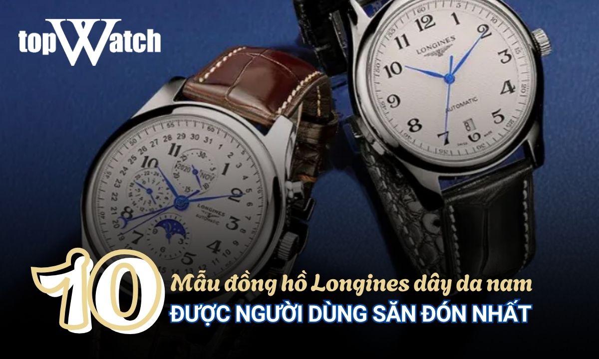 đồng hồ longines dây da nam
