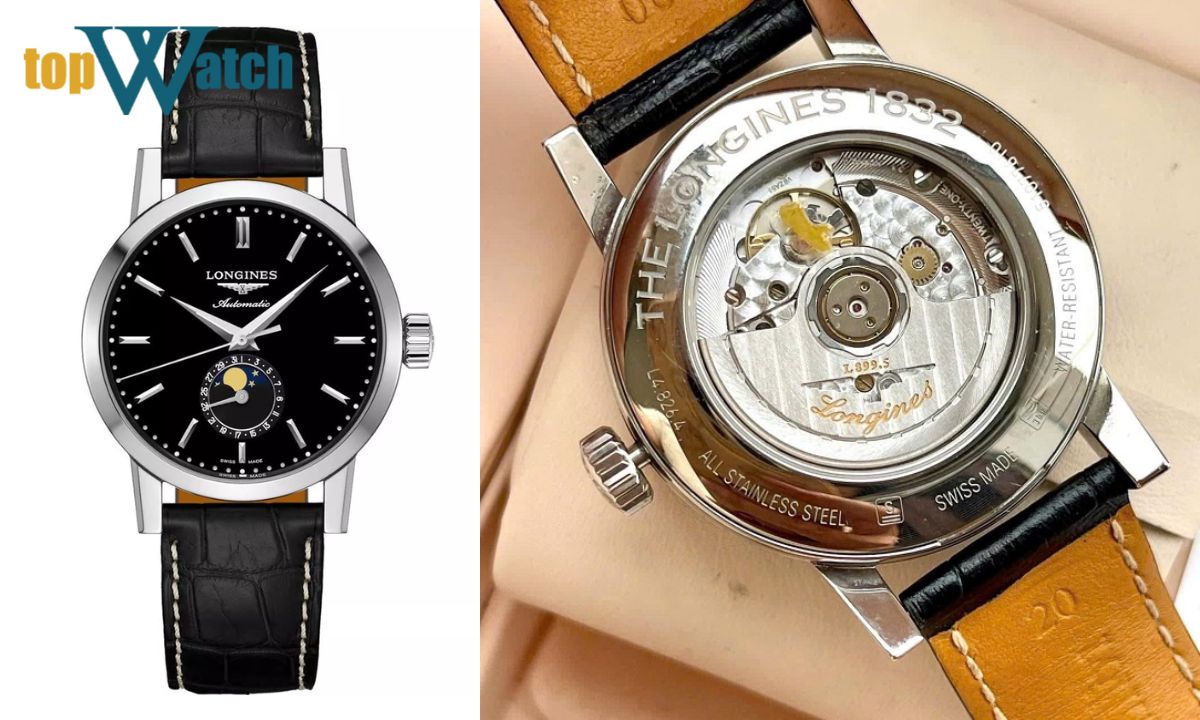 11 mẫu đồng hồ Longines lộ cơ sang trọng, đáng sở hữu Đồng hồ Longines Heritage Moonphase L4.826.4.52.0