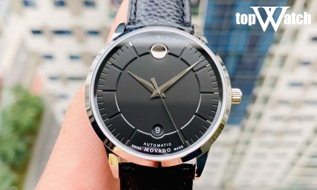 Đồng hồ Movado của nước nào sản xuất? Giá đắt không? Đồng hồ Movado 1881 Automatic 0607019 màu đen