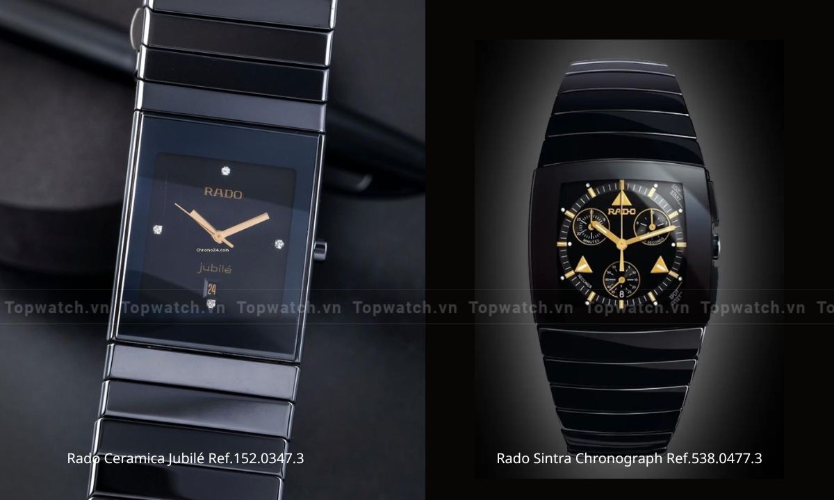 Top 7 mẫu đồng hồ Rado cổ đình đám trong giới sưu tầm Đồng hồ Rado Ceramica Jubilé Ref.152.0347.3 và Sintra Chronograph Ref.538.0477.3