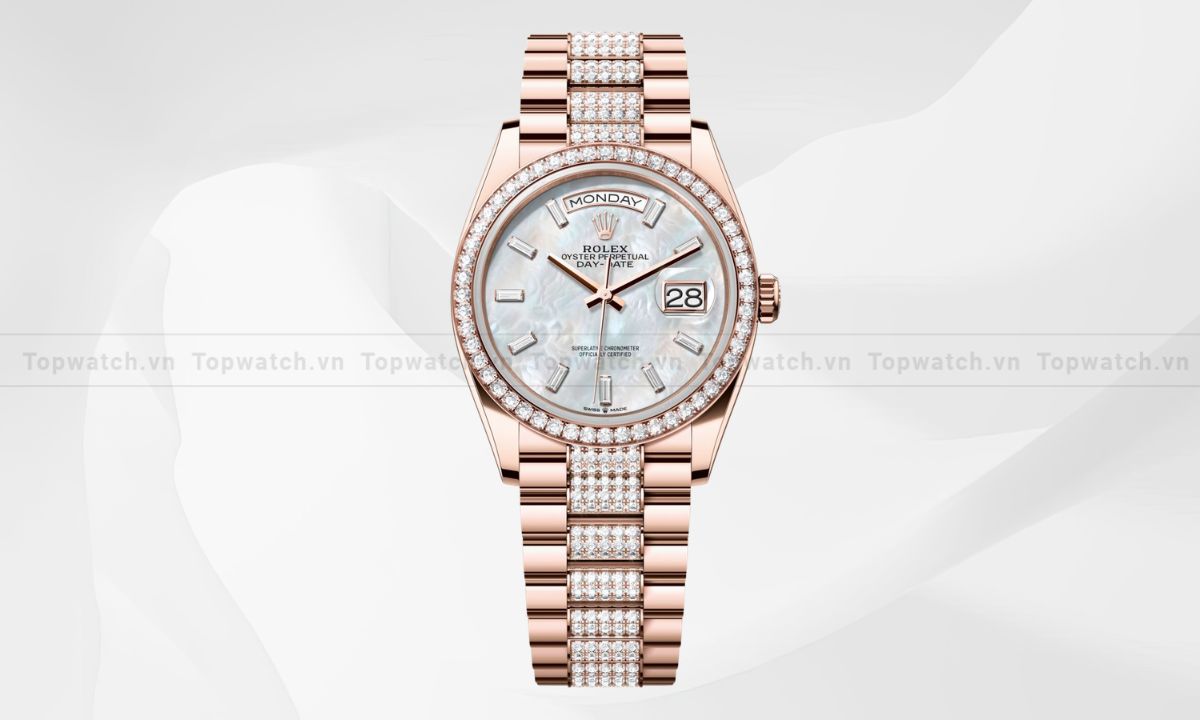 Top 12 mẫu đồng hồ Rolex nữ đính kim cương sang trọng, sành điệu Đồng hồ Rolex Day-Date 36 M128345RBR-0078