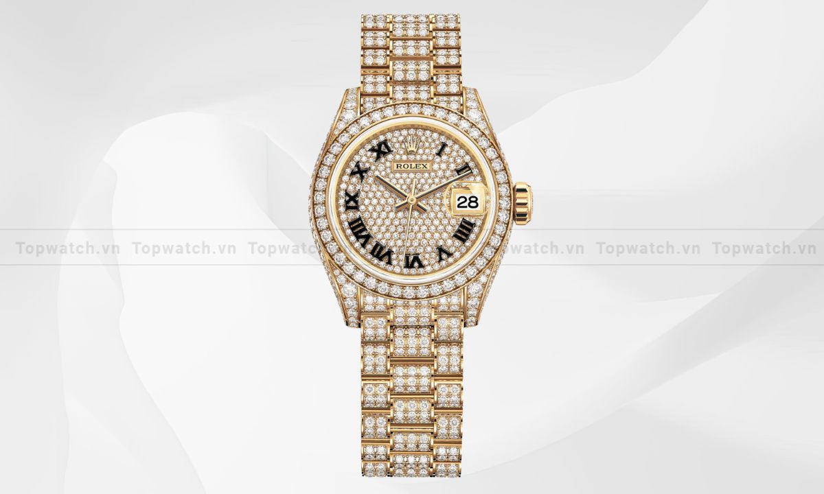 Top 12 mẫu đồng hồ Rolex nữ đính kim cương sang trọng, sành điệu Đồng hồ Rolex Lady-Datejust M279458RBR-0001