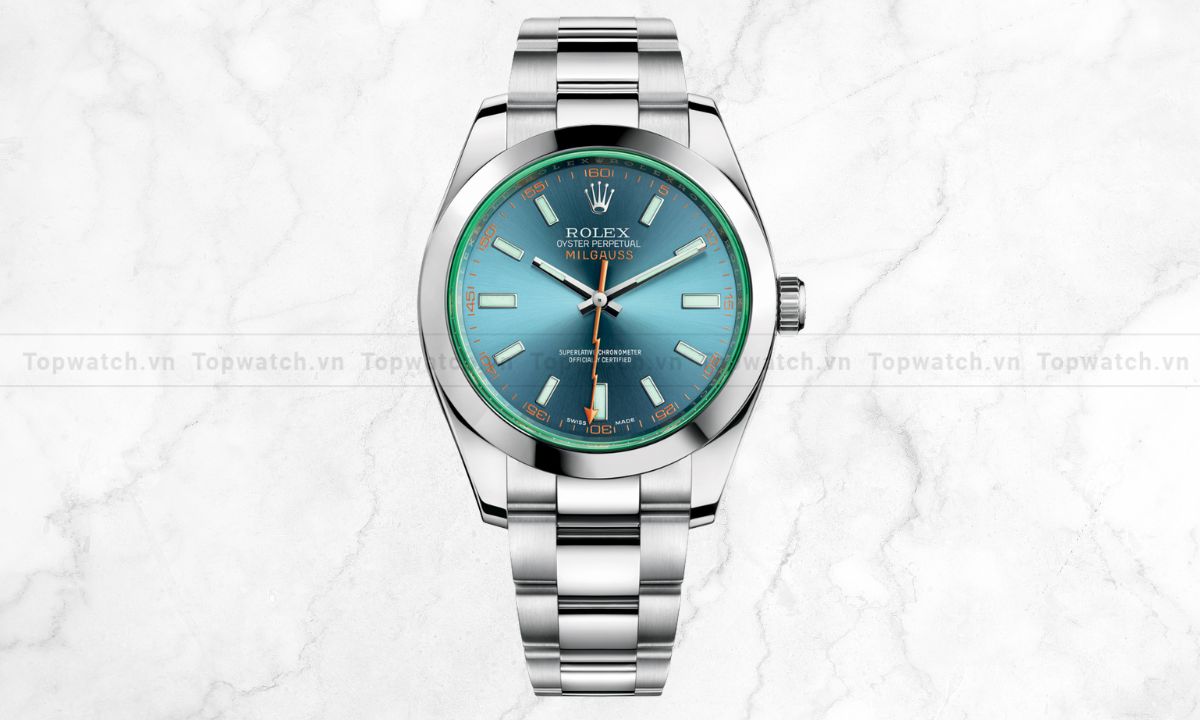 Top 12 đồng hồ Rolex mặt xanh đại dương sang trọng, độc đáo Đồng hồ Rolex Milgauss M116400GV-0002