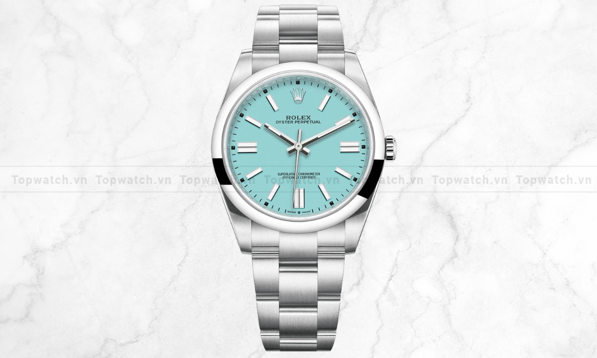 Top 12 đồng hồ Rolex mặt xanh đại dương sang trọng, độc đáo Đồng hồ Rolex Oyster Perpetual 41mm M124300-0006