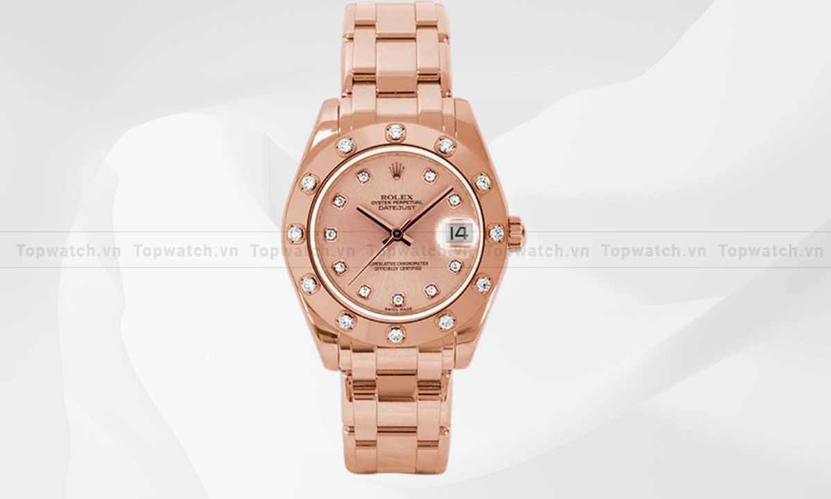 Top 12 mẫu đồng hồ Rolex nữ đính kim cương sang trọng, sành điệu Đồng hồ Rolex Pearlmaster 34mm 81315